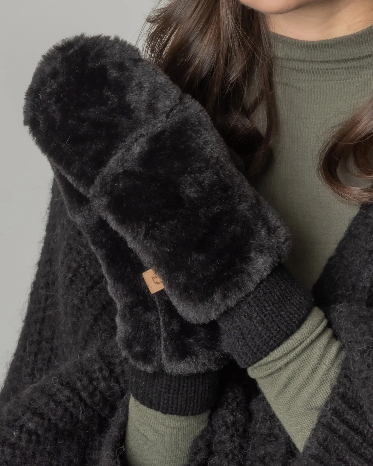 Solid Faux Fur Mittens sold by Charming Charlie product image thumbnail 3