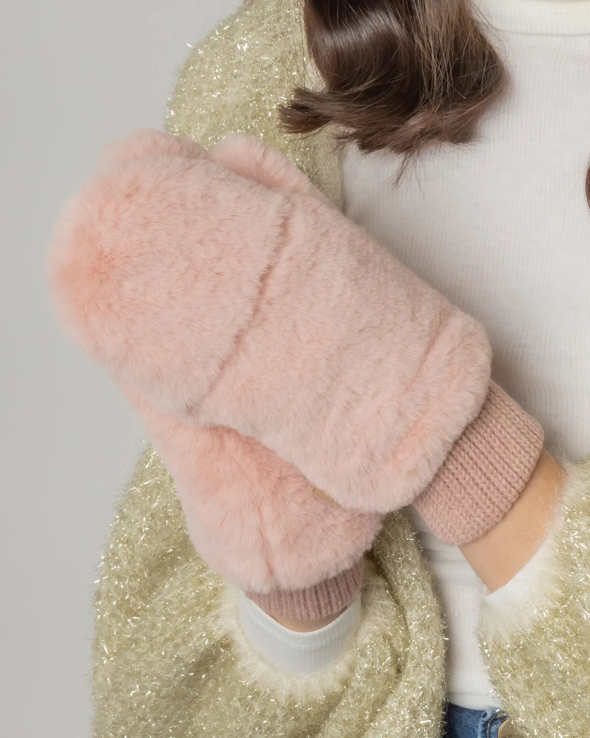 Solid Faux Fur Mittens sold by Charming Charlie product image thumbnail 4