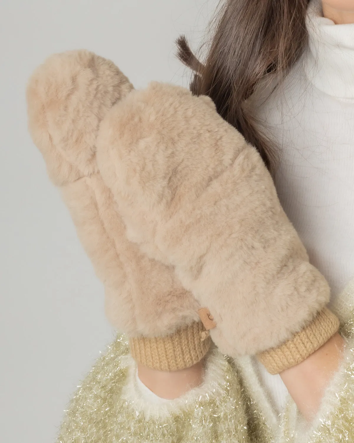 Solid Faux Fur Mittens sold by Charming Charlie product image thumbnail 2