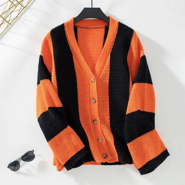 Color block striped knit cardigan sold by Charming Charlie product image thumbnail 5