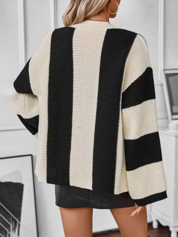 Color block striped knit cardigan sold by Charming Charlie product image thumbnail 4