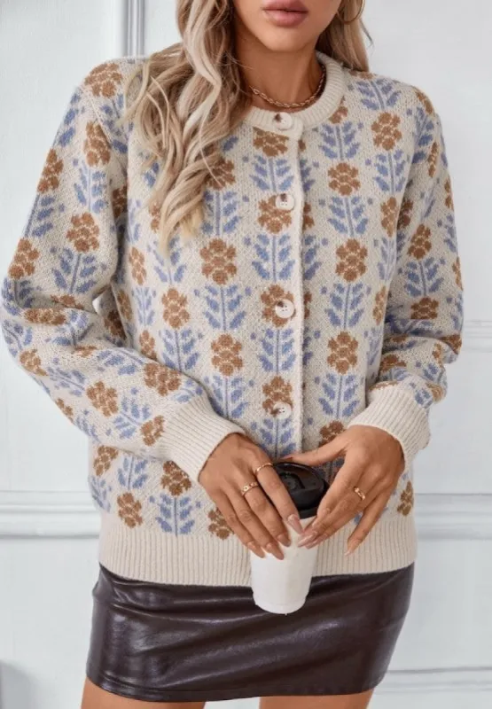 Floral button front cardigan sold by Charming Charlie