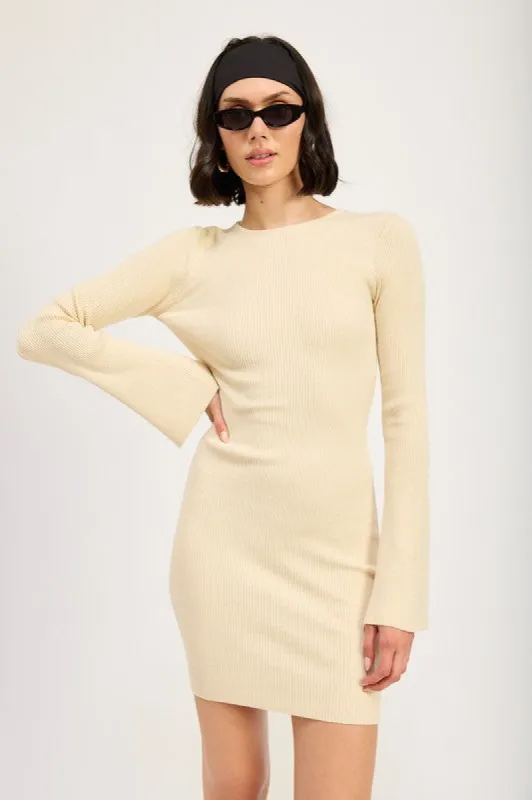 LONG SLEEVE MINI DRESS WITH BACK CUTOUT sold by Charming Charlie