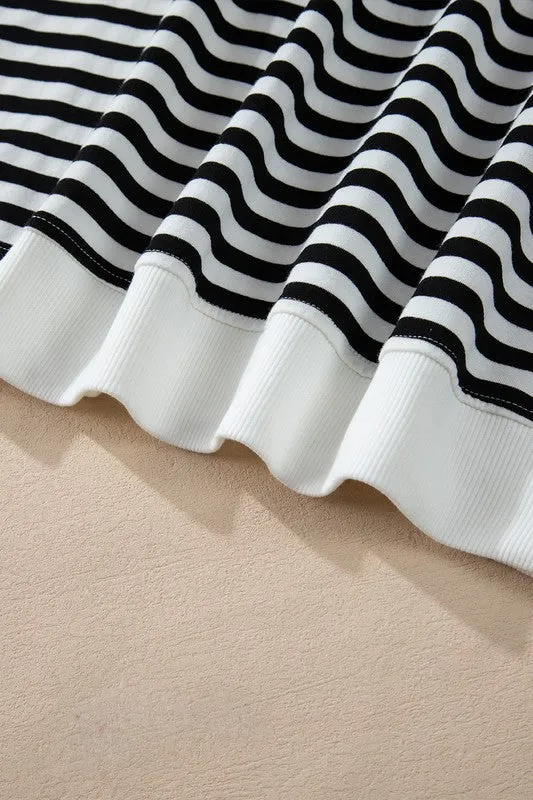 Stripe Color Block Crew Neck Oversized Sweatshirt sold by Charming Charlie product image thumbnail 5