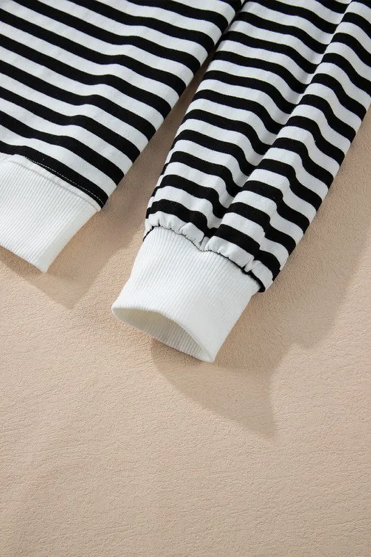 Stripe Color Block Crew Neck Oversized Sweatshirt sold by Charming Charlie product image thumbnail 4