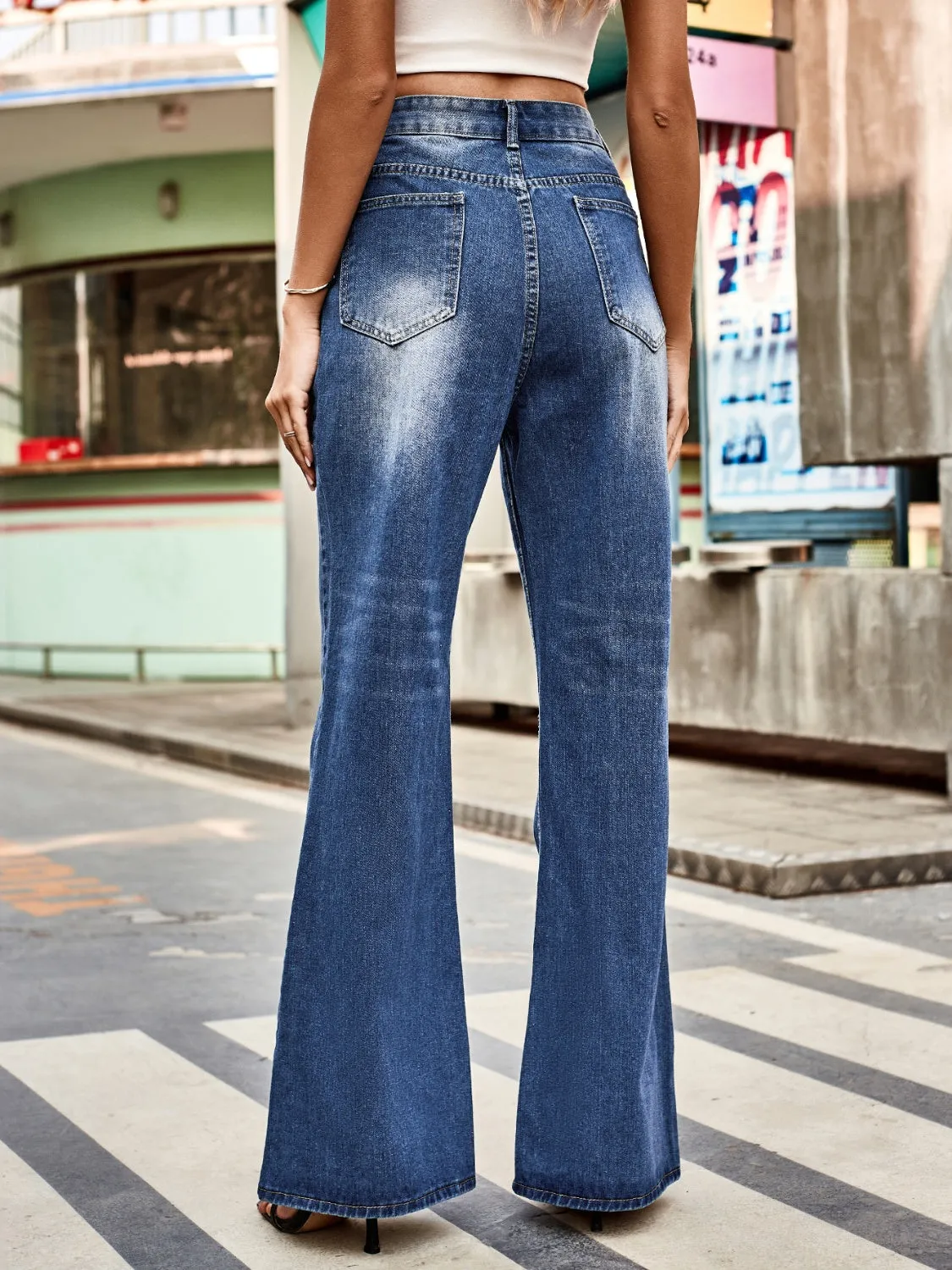 High Rise Bootcut Jeans with Pockets sold by Charming Charlie product image thumbnail 2