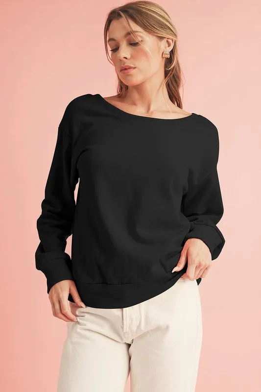 Chestnut Bowknot Dewback Round Neck Sweatshirt sold by Charming Charlie product image thumbnail 5