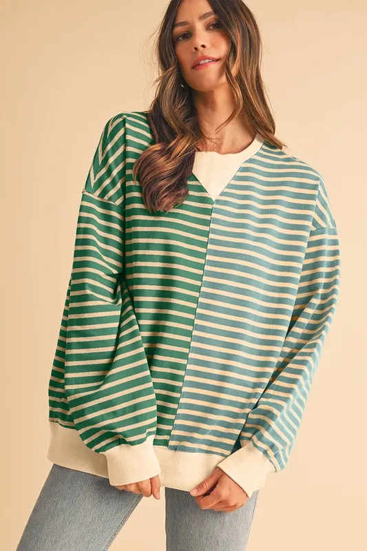Colorblock Drop Shoulder Oversize Sweatshirt sold by Charming Charlie product image thumbnail 2