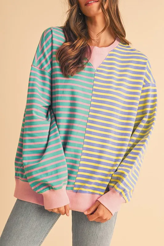 Colorblock Drop Shoulder Oversize Sweatshirt sold by Charming Charlie product image thumbnail 5