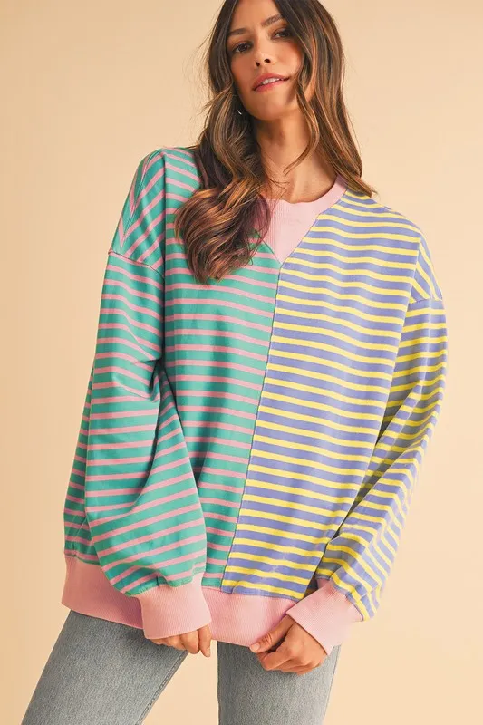 Colorblock Drop Shoulder Oversize Sweatshirt sold by Charming Charlie