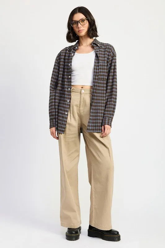 OVERSIZED PLAID SHIRT sold by Charming Charlie product image thumbnail 3