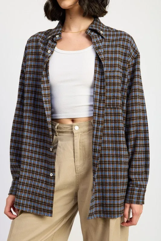 OVERSIZED PLAID SHIRT sold by Charming Charlie product image thumbnail 2