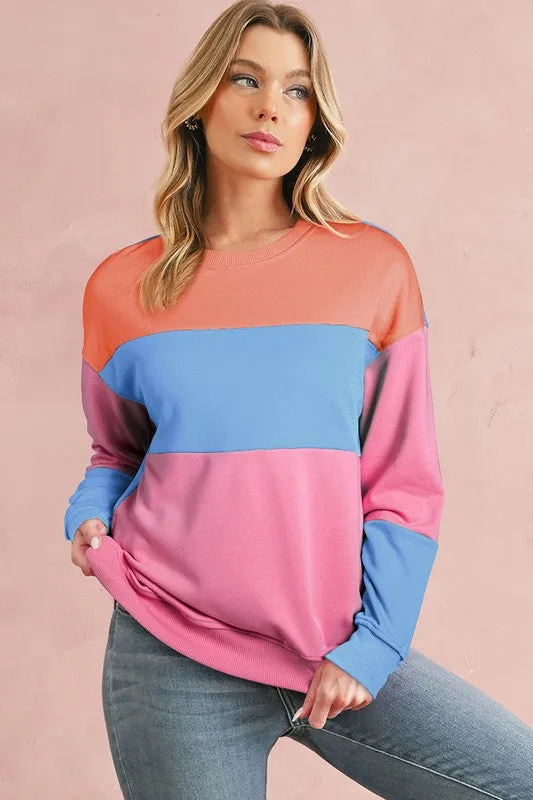 Colorblock Patchwork Drop Shoulder Sweatshirt sold by Charming Charlie product image thumbnail 4
