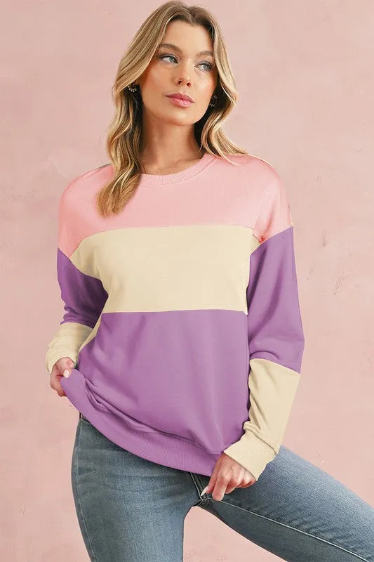 Colorblock Patchwork Drop Shoulder Sweatshirt sold by Charming Charlie product image thumbnail 3
