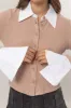 HYFVE Collared Contrast Button Down Crop Knit Cardigan sold by Charming Charlie