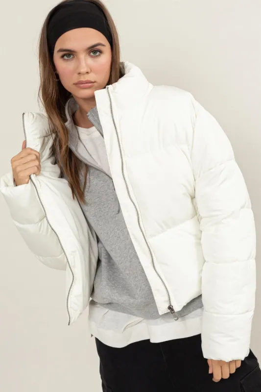 HYFVE Quilted Back Drawstring Puffer Jacket sold by Charming Charlie