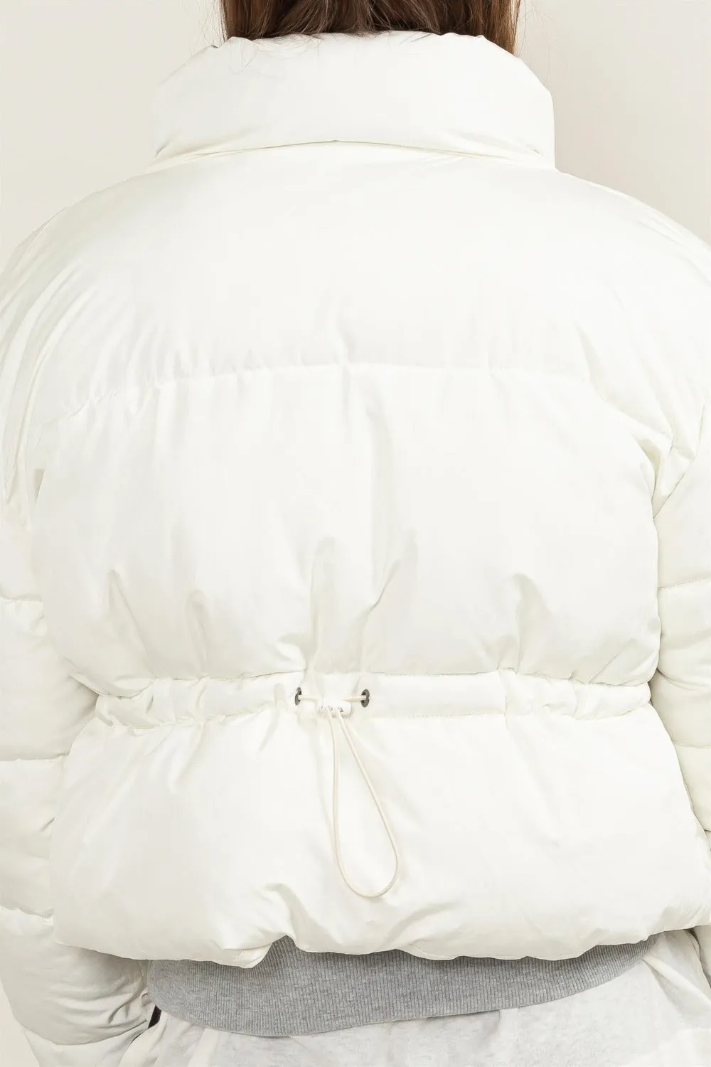 HYFVE Quilted Back Drawstring Puffer Jacket sold by Charming Charlie product image thumbnail 5