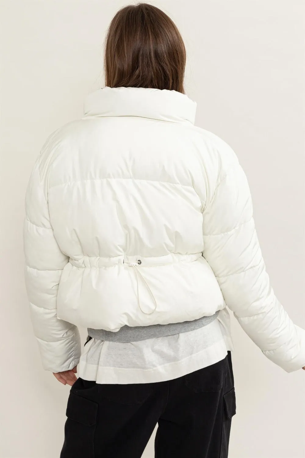 HYFVE Quilted Back Drawstring Puffer Jacket sold by Charming Charlie product image thumbnail 2