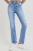 RISEN Full Size Distressed High-Rise Ankle Straight Jeans sold by Charming Charlie