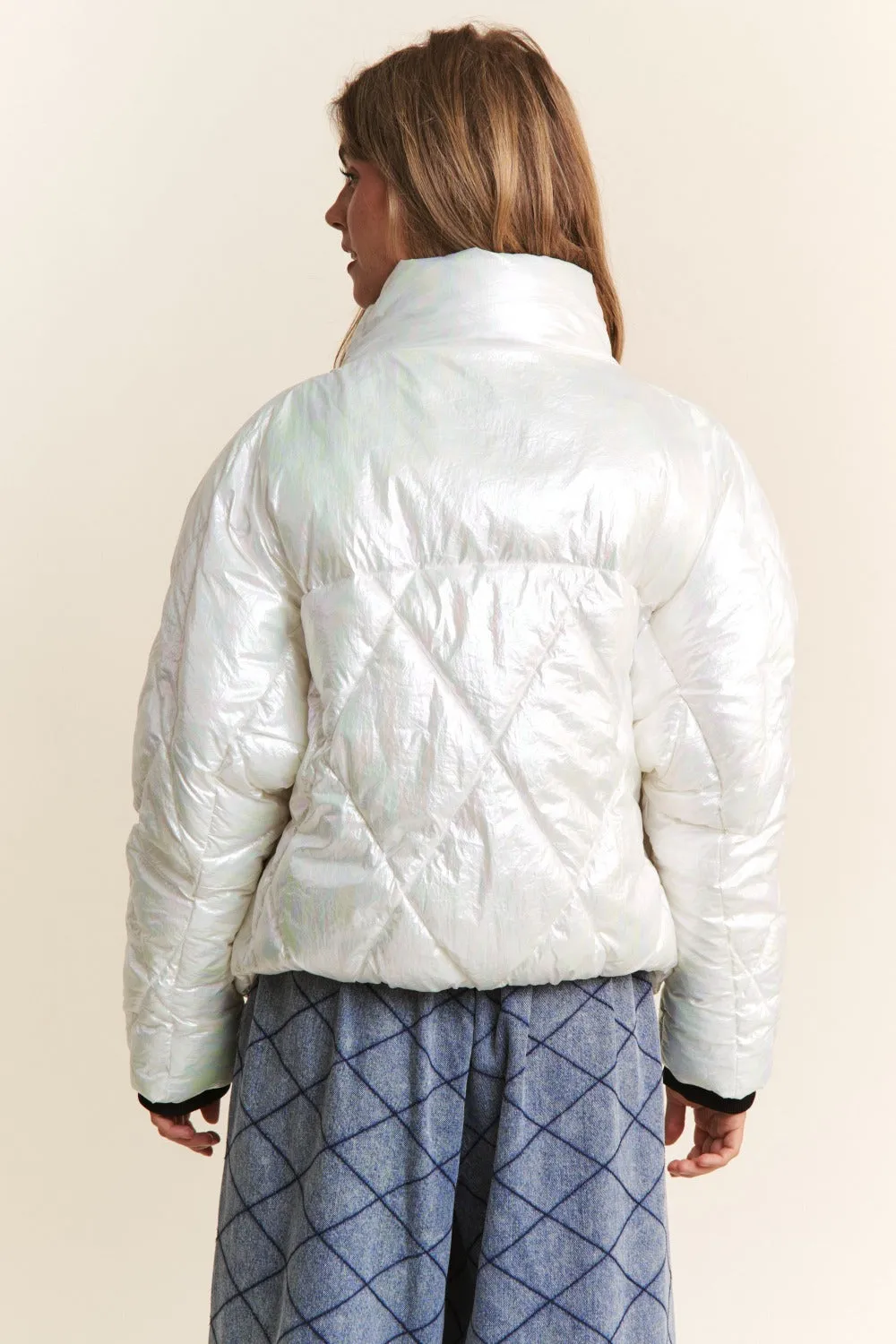 J.NNA Quilted Mock Neck Puffer Jacket sold by Charming Charlie product image thumbnail 2