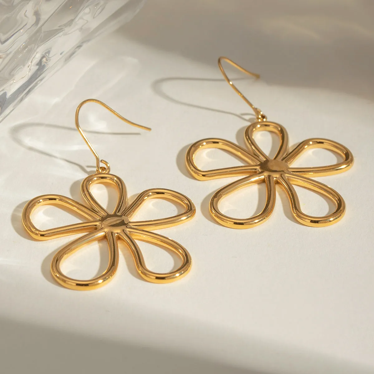 18K Gold-Plated Flower Earrings sold by Charming Charlie product image thumbnail 4