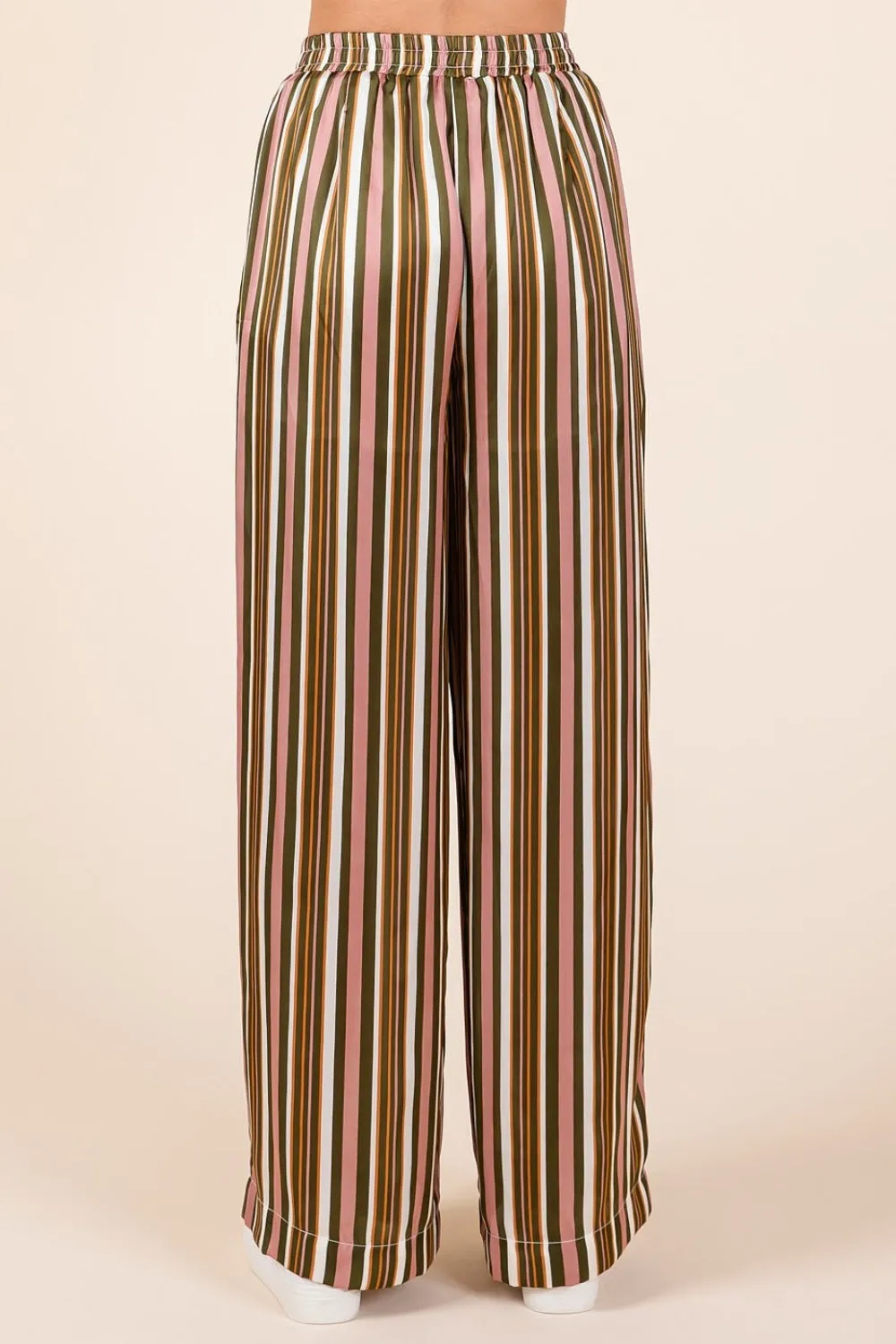 Mittoshop Striped Satin Elastic Waist Wide Leg Pants sold by Charming Charlie product image thumbnail 3
