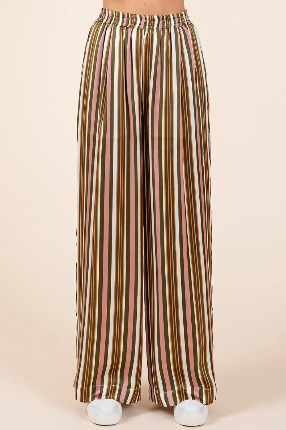 Mittoshop Striped Satin Elastic Waist Wide Leg Pants sold by Charming Charlie product image thumbnail 4