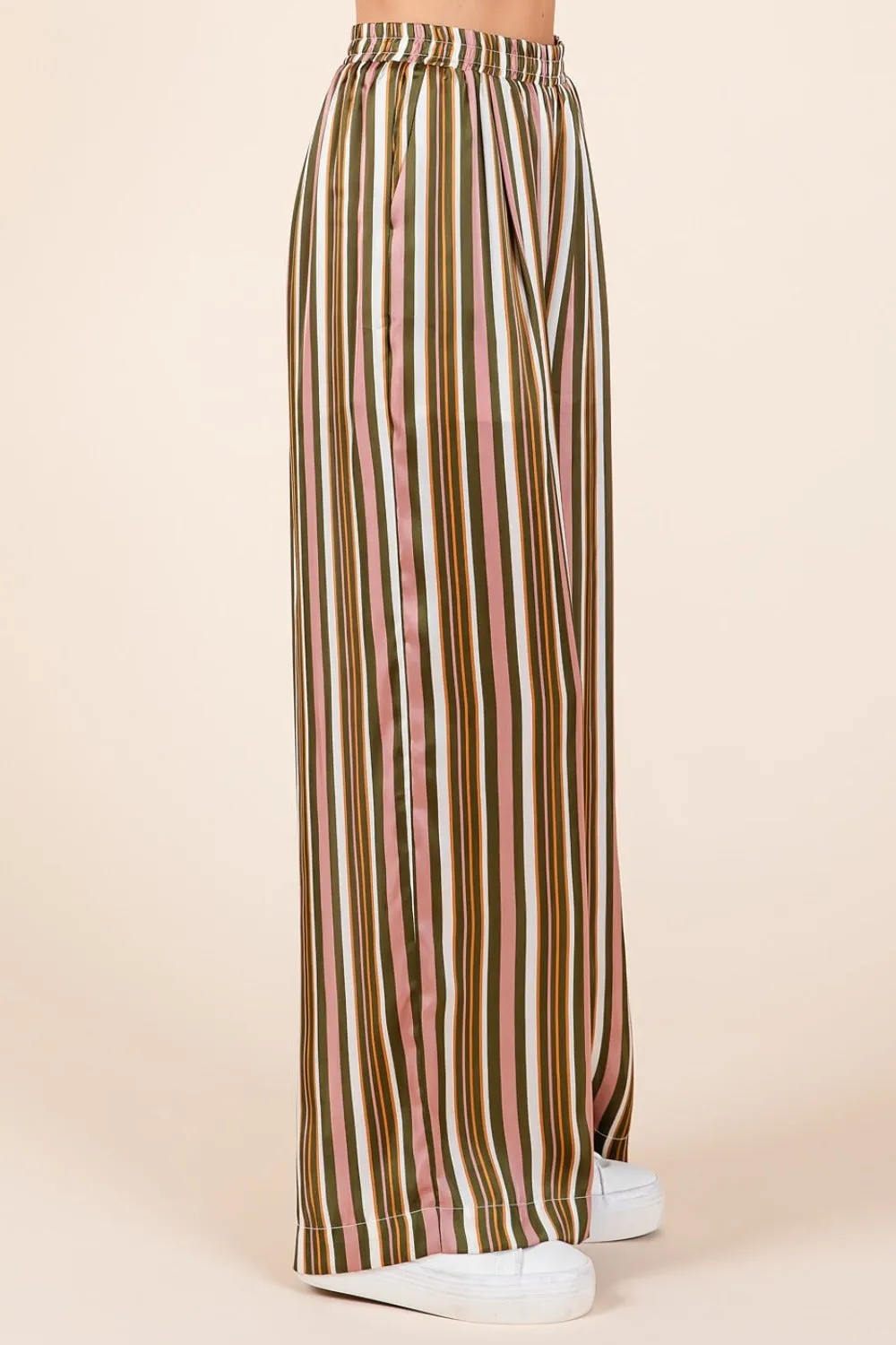 Mittoshop Striped Satin Elastic Waist Wide Leg Pants sold by Charming Charlie product image thumbnail 5