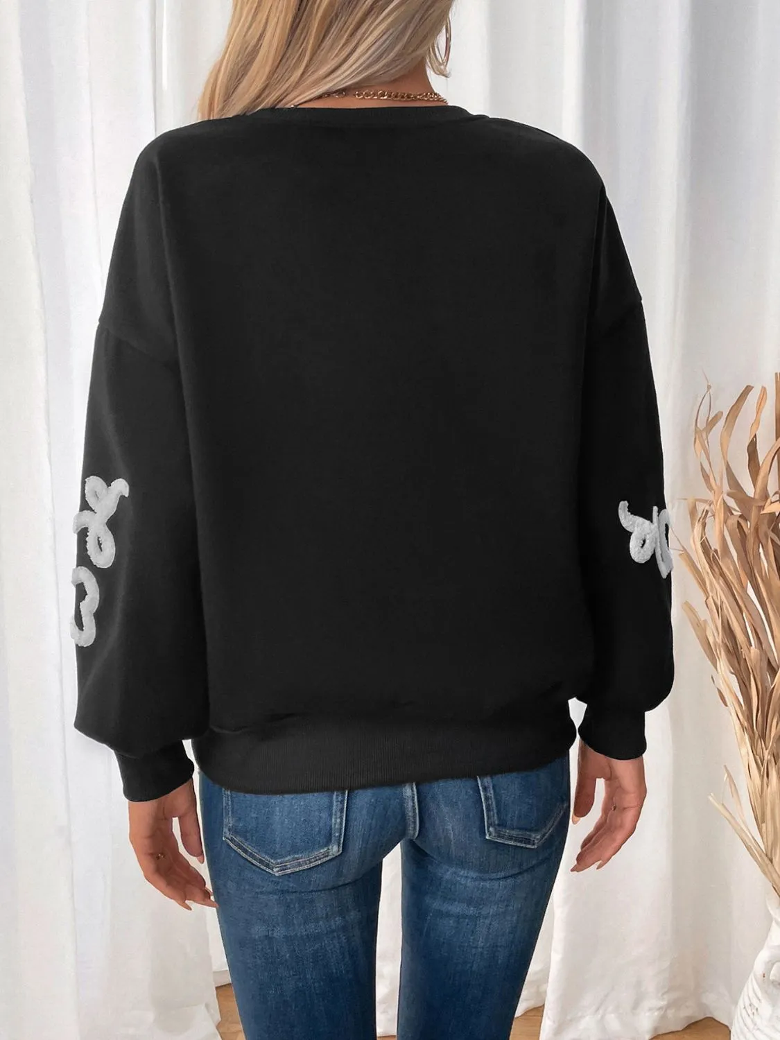 Perfee Heart Round Neck Long Sleeve Sweater sold by Charming Charlie product image thumbnail 2