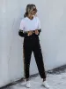 Perfee Contrast Long Sleeve Hooded Top and Joggers Set sold by Charming Charlie
