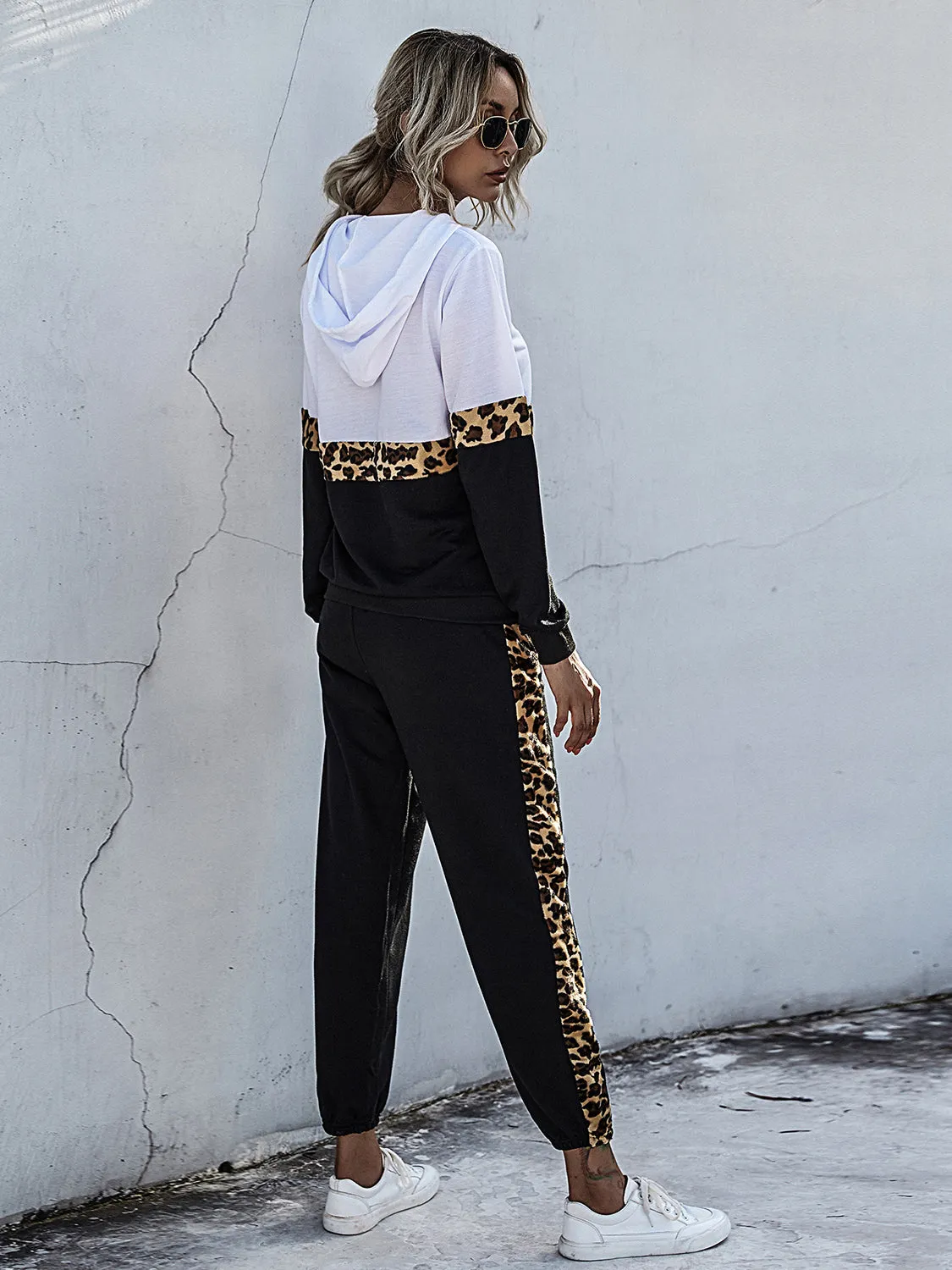 Perfee Contrast Long Sleeve Hooded Top and Joggers Set sold by Charming Charlie product image thumbnail 2