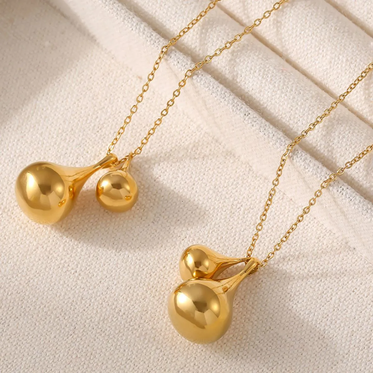 Stainless Steel Water Drop Shape Pendant Necklace sold by Charming Charlie product image thumbnail 3