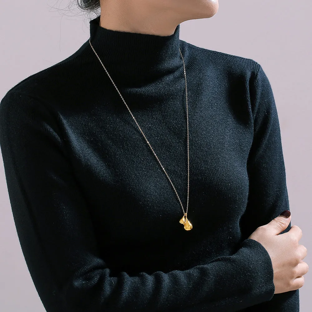 Stainless Steel Water Drop Shape Pendant Necklace sold by Charming Charlie