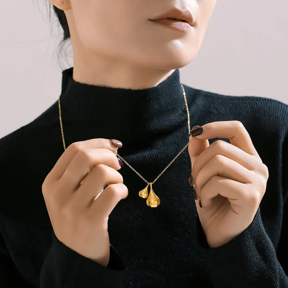 Stainless Steel Water Drop Shape Pendant Necklace sold by Charming Charlie product image thumbnail 2