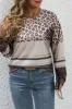 Plus Size Leopard Round Neck Long Sleeve Top sold by Charming Charlie