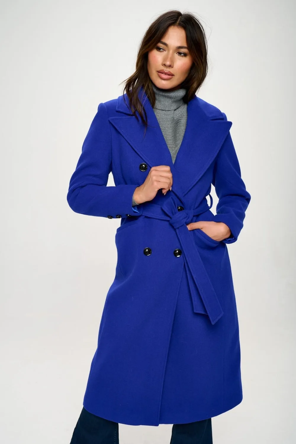 Coalition LA Double-Breasted Longline Coat with Belt sold by Charming Charlie product image thumbnail 4
