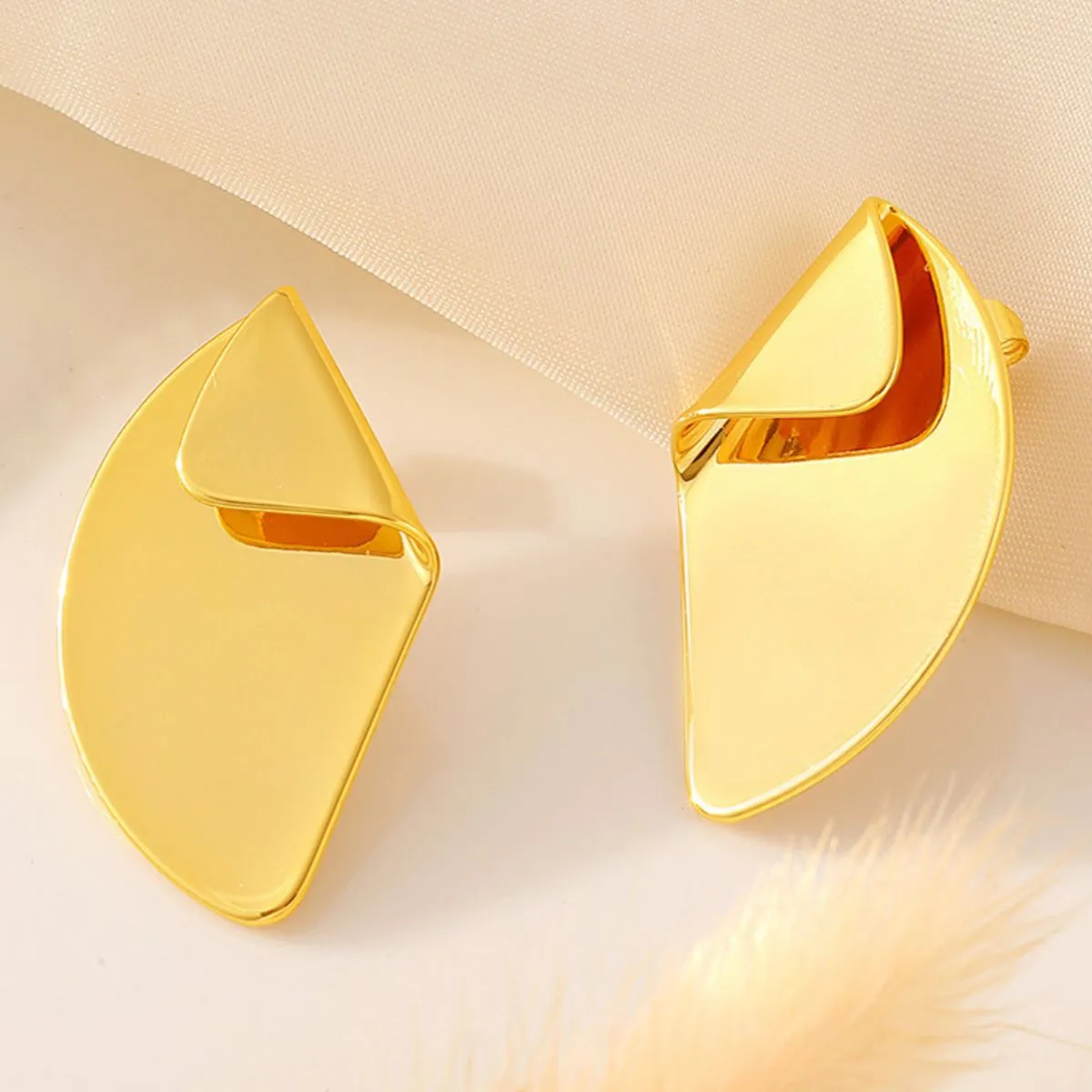 18K Gold-Plated Irregular Fan-Shaped Earrings sold by Charming Charlie product image thumbnail 4