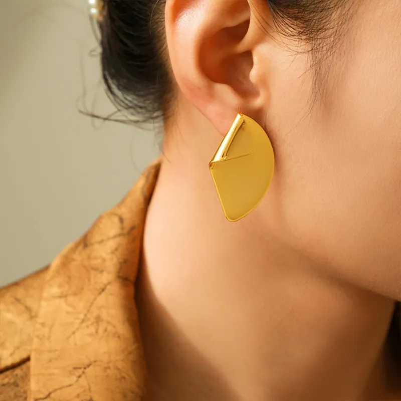18K Gold-Plated Irregular Fan-Shaped Earrings sold by Charming Charlie