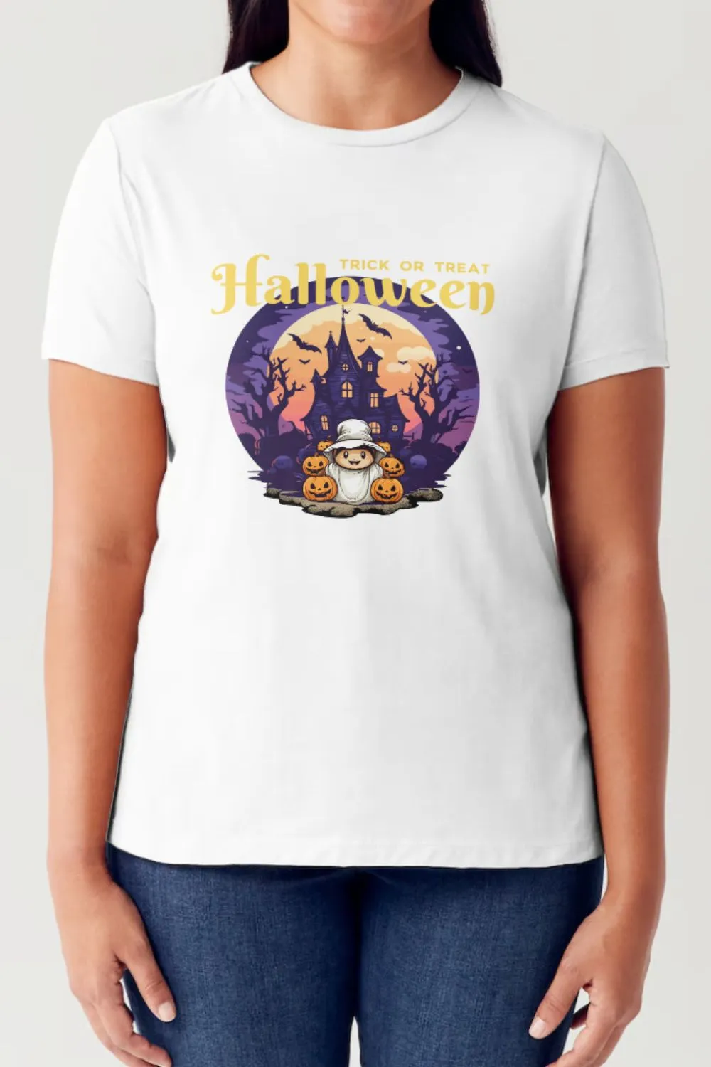 Simply Love Full Size TRICK OR TREAT Short Sleeve Tubular T-Shirt sold by Charming Charlie product image thumbnail 4