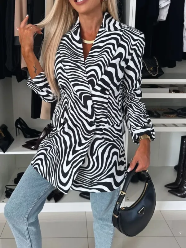 Animal Print Long Sleeve Blazer sold by Charming Charlie