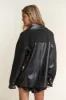 J.NNA Faux Leather Sherpa Contrast Snap Down Jacket sold by Charming Charlie