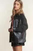 J.NNA Faux Leather Sherpa Contrast Snap Down Jacket sold by Charming Charlie