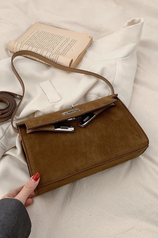Suede PU Leather Strap Shoulder Bag sold by Charming Charlie