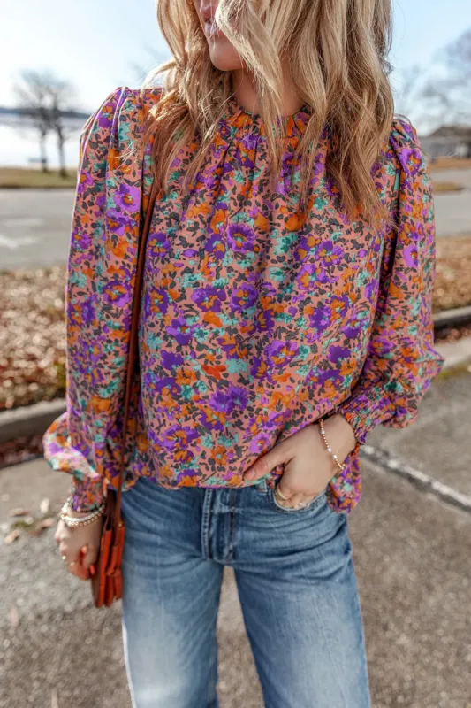 Floral Round Neck Long Sleeve Blouse sold by Charming Charlie