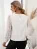 Swiss Dot Round Neck Long Sleeve Blouse sold by Charming Charlie
