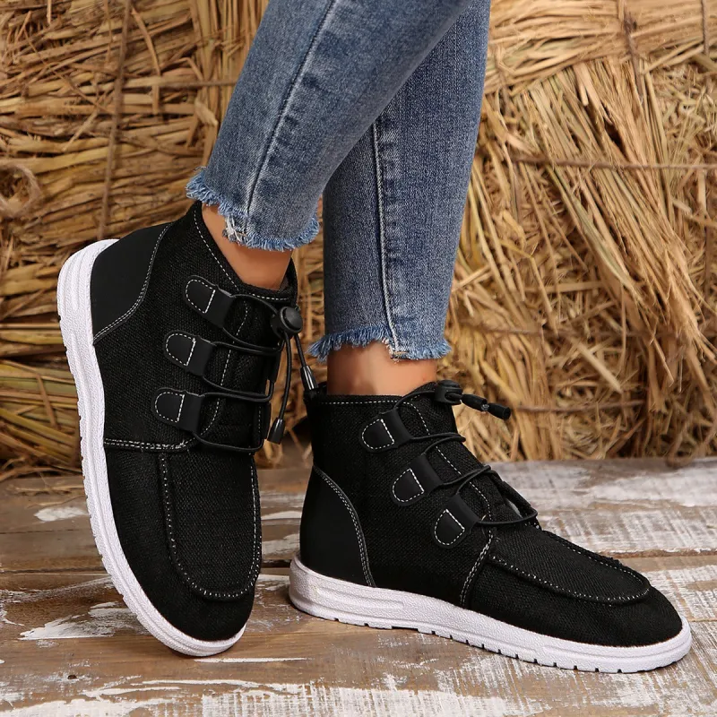 Lace-Up Round Toe Flat Sneakers sold by Charming Charlie
