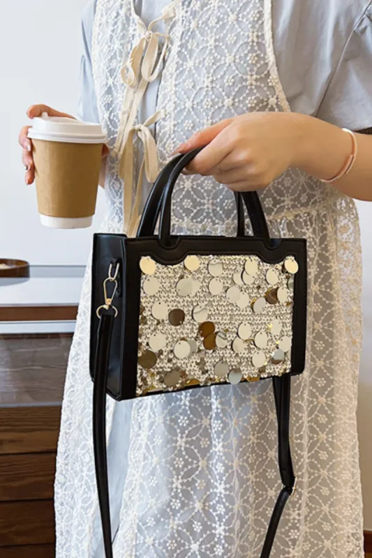 PU Leather Sequin Handbag sold by Charming Charlie