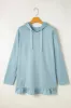 Drawstring Ruffled Dropped Shoulder Long Sleeve Hoodie sold by Charming Charlie