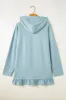 Drawstring Ruffled Dropped Shoulder Long Sleeve Hoodie sold by Charming Charlie