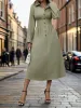 Perfee Smocked Half Button Long Sleeve Dress sold by Charming Charlie